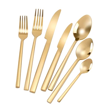 Wholesale restaurant cutlery gold cutlery sets stainless steel flatware for wedding
