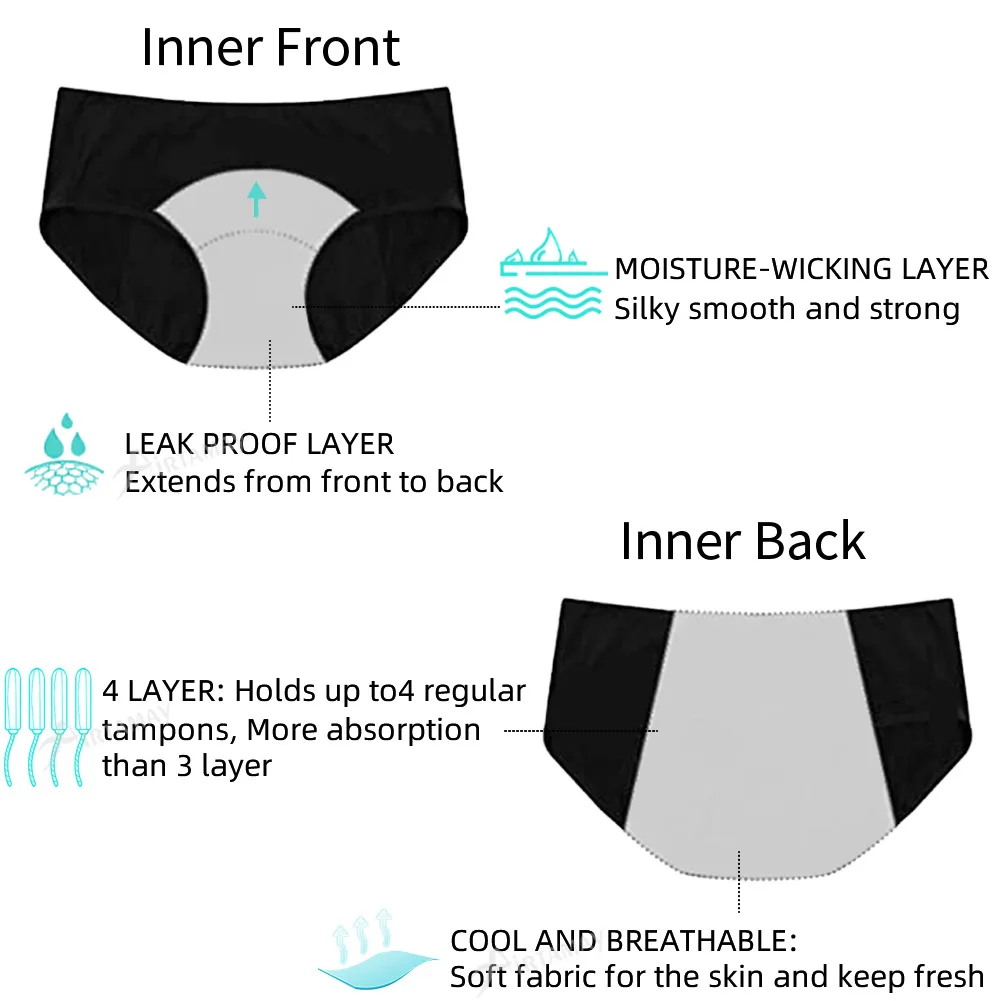 Teen Print Period Boyshort colour and size reference