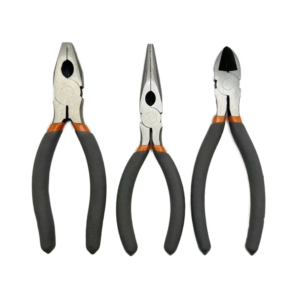 Professional Carbon Steel Combination Pliers Customizable OEM Grip Serrated Multifunction DIY Metric Measurement Dipped Handle