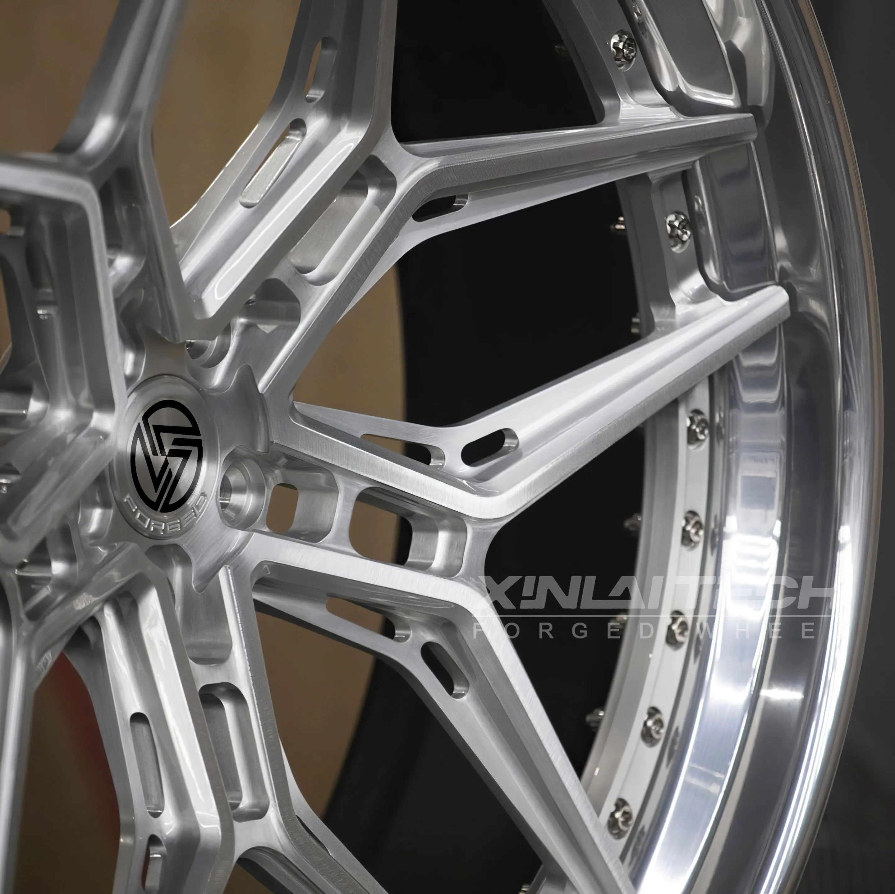 XL Silver Brushed Custom 2 Piece Forged Wheels 5x112 5x114.3 5x120 Deep Dish Wheels 18 19 20 21 22 Inch Car Alloy Rims - Image 2