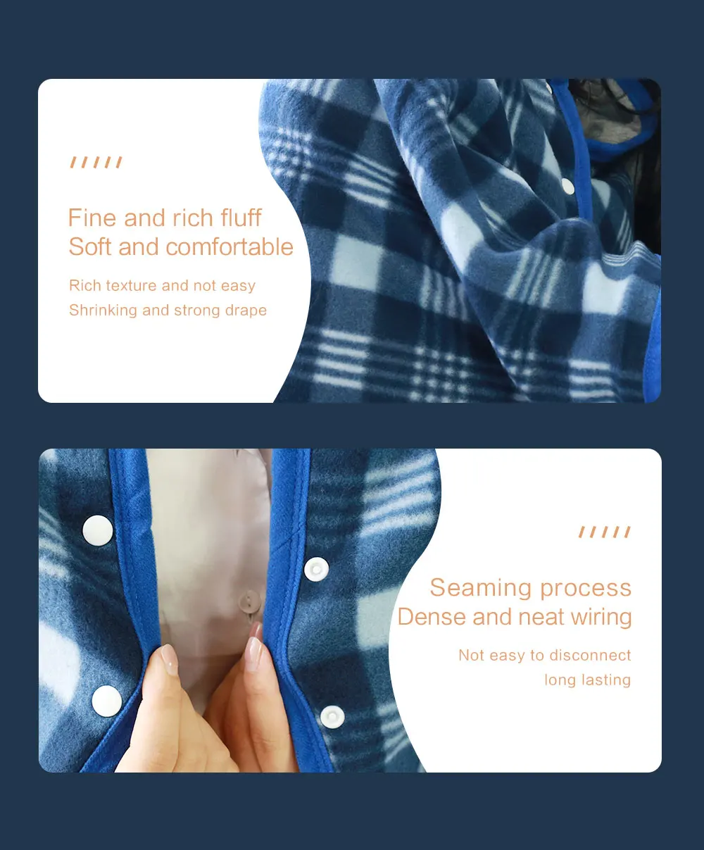 Washable 524vdc Safe Heated Throw Blanket Airplane Office Home