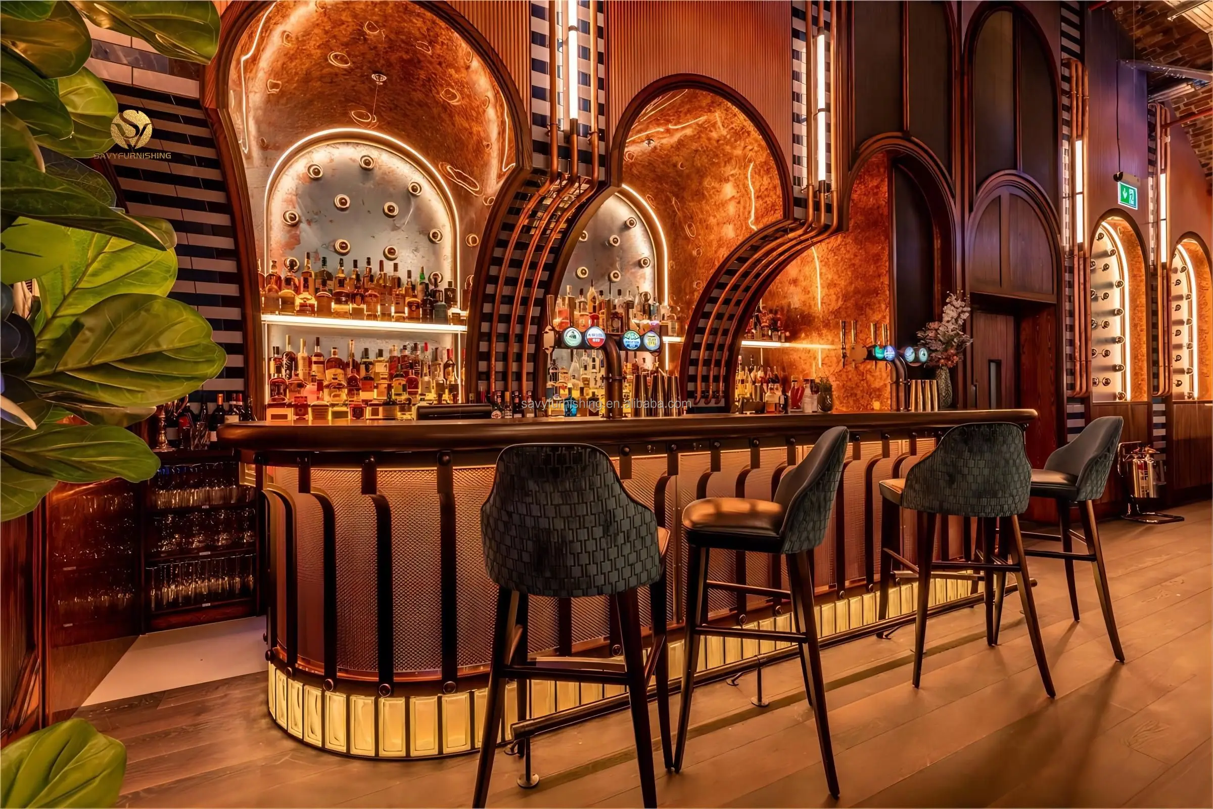 Commercial Pub Bar Interior Design - Customizable Furnishings