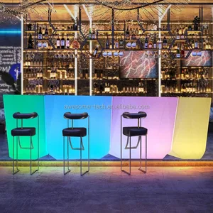 Home Lighting Bar Glowing Illuminated Led Light Mobile Bar Counter with Glacier Pattern Design