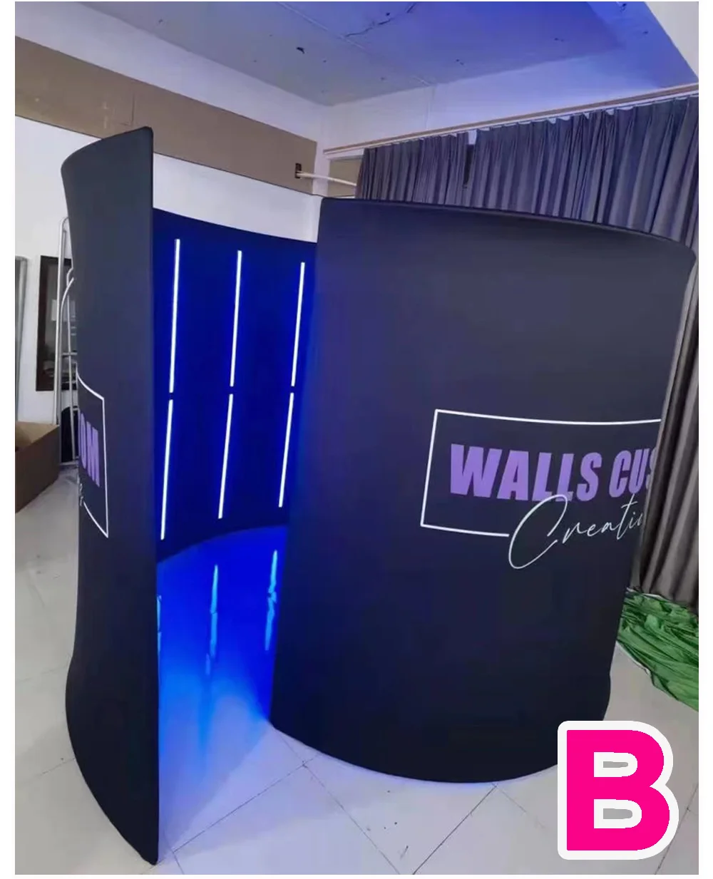 Wholesale 360 Photo Booth Led Enclosure Curved 360 Video Camera Booth Backdrop Wall Portable