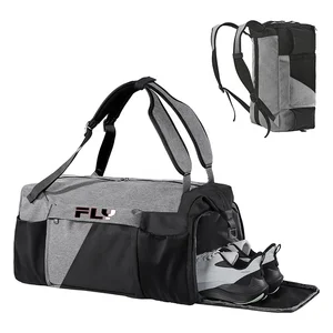 Waterproof Duffle Travel Gym Bag Shoes Compartment Sports Custom logo Travel Hiking Duffel Bag with Backpack Straps Duffel Bag