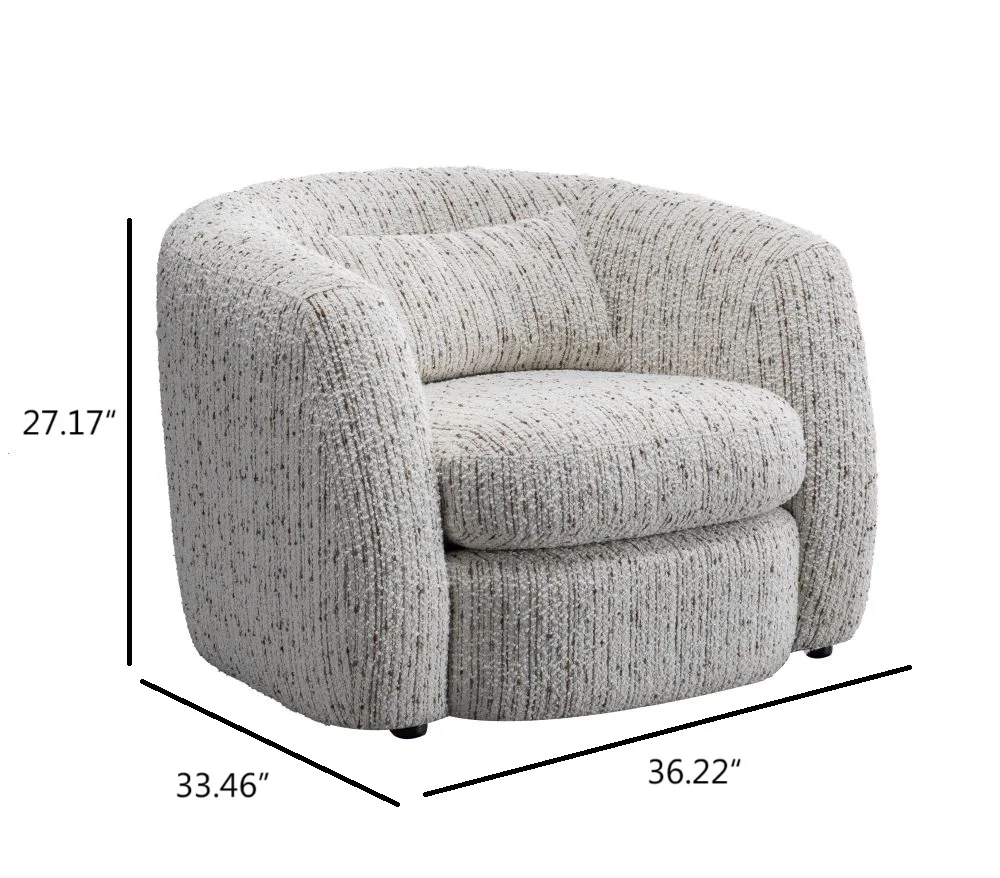 New Design Modern Living Room Leisure Reading Soft Cushion Eco-Friendly Sofa Chair Big Size Round Accent Chair with Pillow