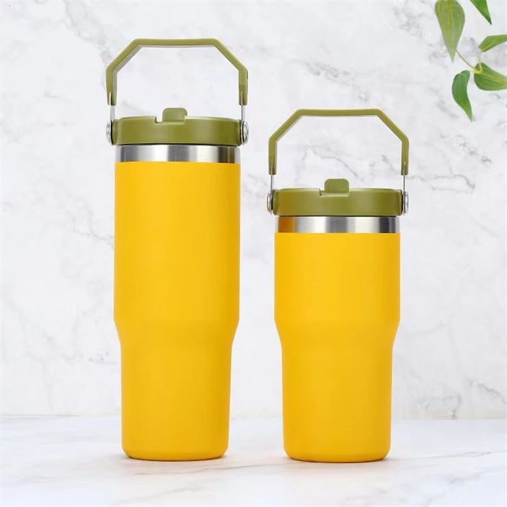 30 Oz Tumbler with Flap Straw Lid - BPA Free, Stainless Steel