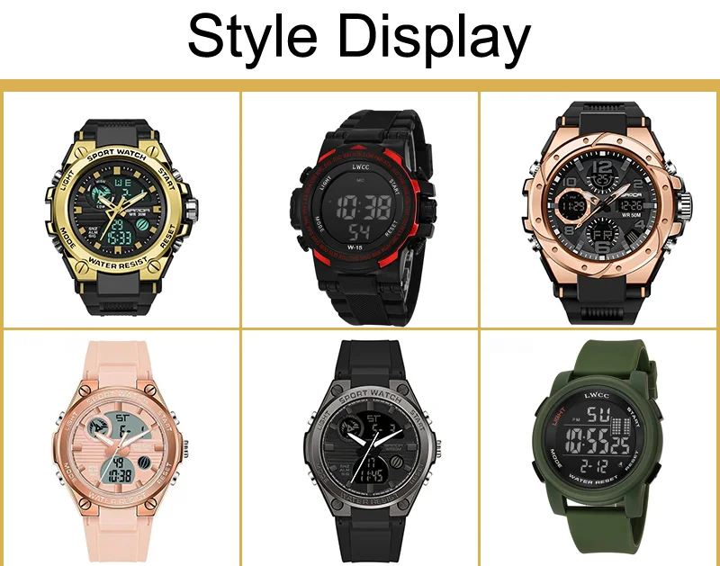 Myriver Casual Digital Sport Waterproof Couple Watches Men and Women