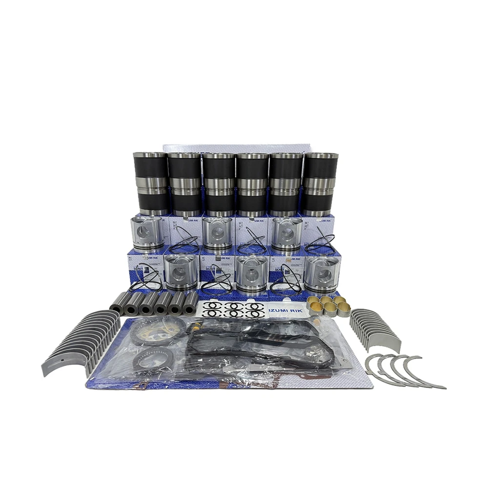 IZUMI RIK 6T112 Overhaul Rebuild Kit with Overhaul Kit Main & Conrod Bearing with Thrust Washer for Yanmar Engine Parts