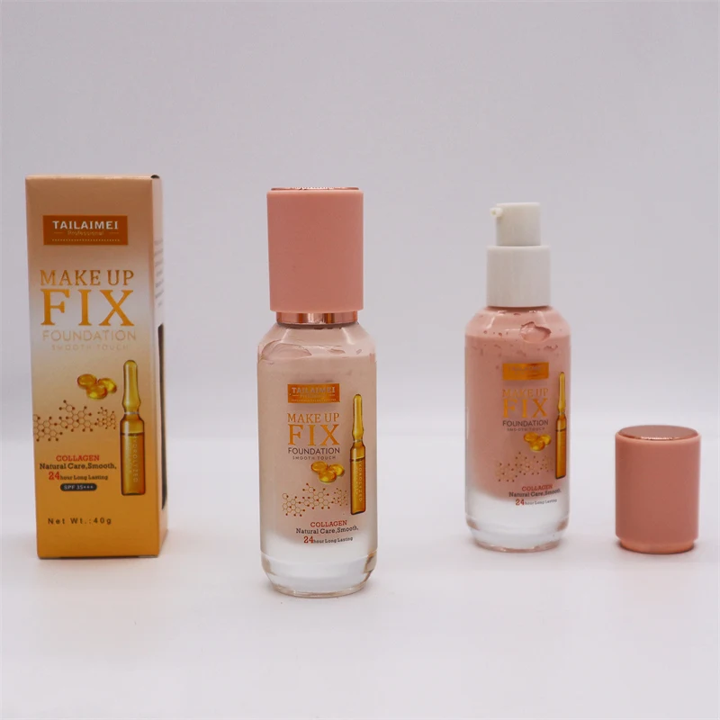 F182 Custom 5 Colors Fix Natural Foundation Moisturizing Whitening Lightweight Face Care Base Cream Smooth Makeup Foundation