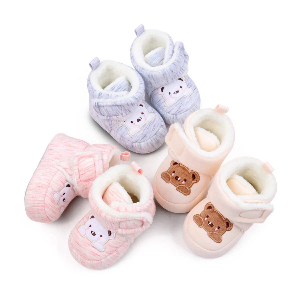 New Design Baby Winter Shoes Plush Thickened Infant Shoes Soft Soles Safety Warm Cozy Toddler Shoes