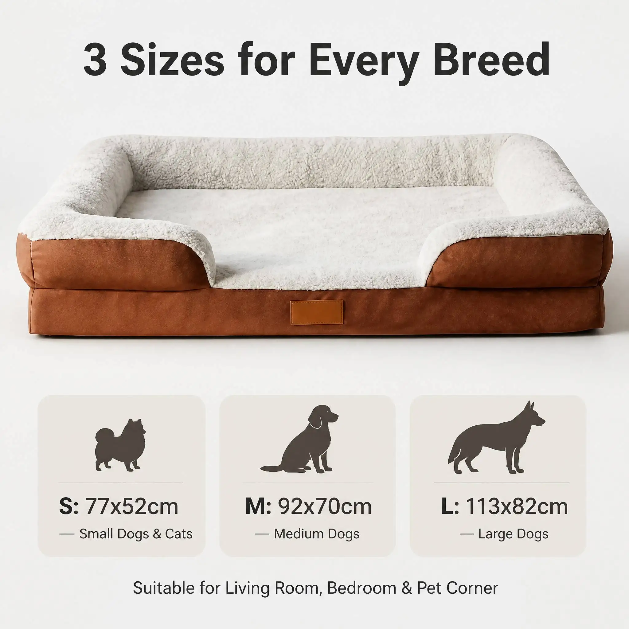 Luxury Velvet Sofa Dog Bed Orthopedic — Product details 2