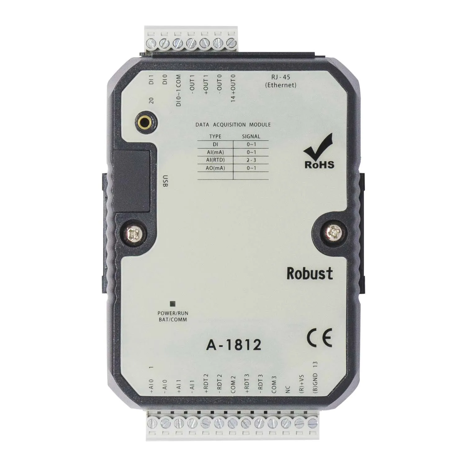 Ethernet I/O Module 4AI 2DI 2AO with Modbus (A-1812)