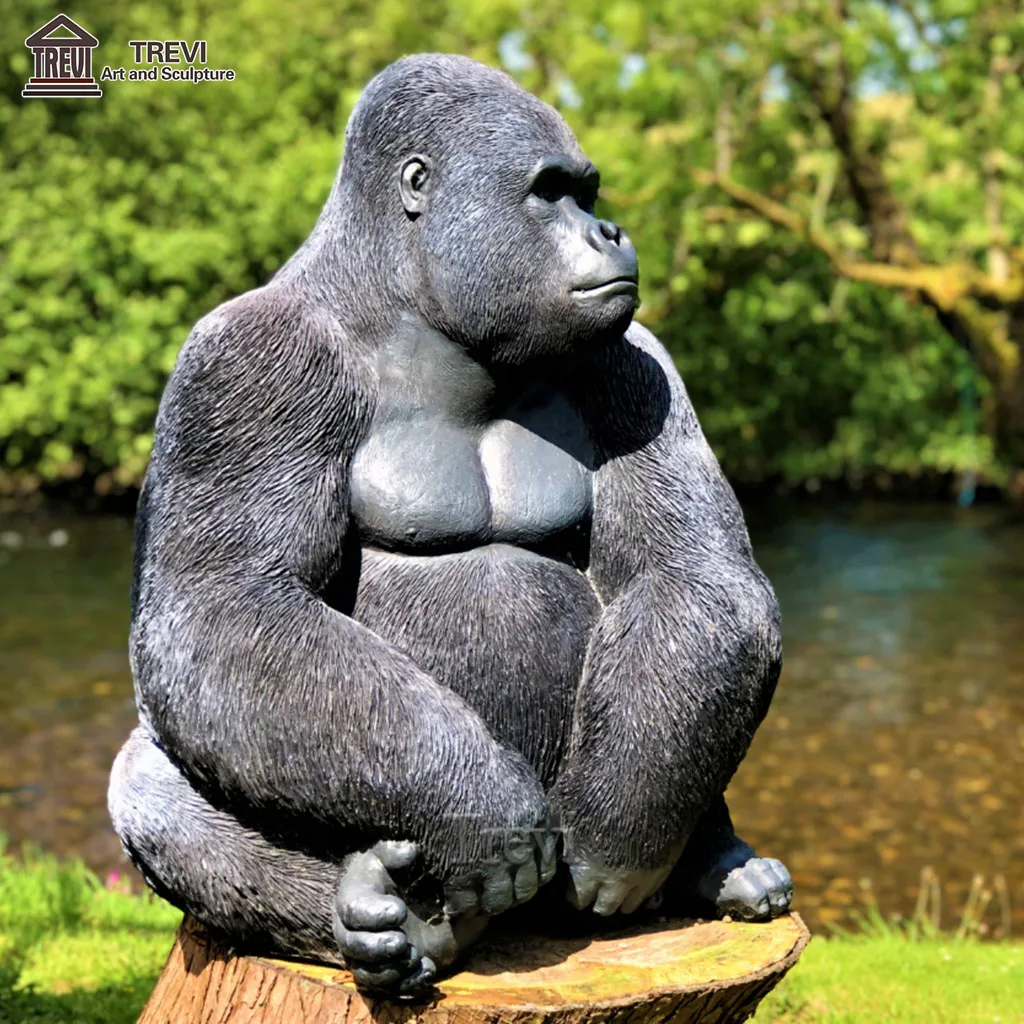 Garden Ornaments Modern Art Statue of Large Bronze Gorilla