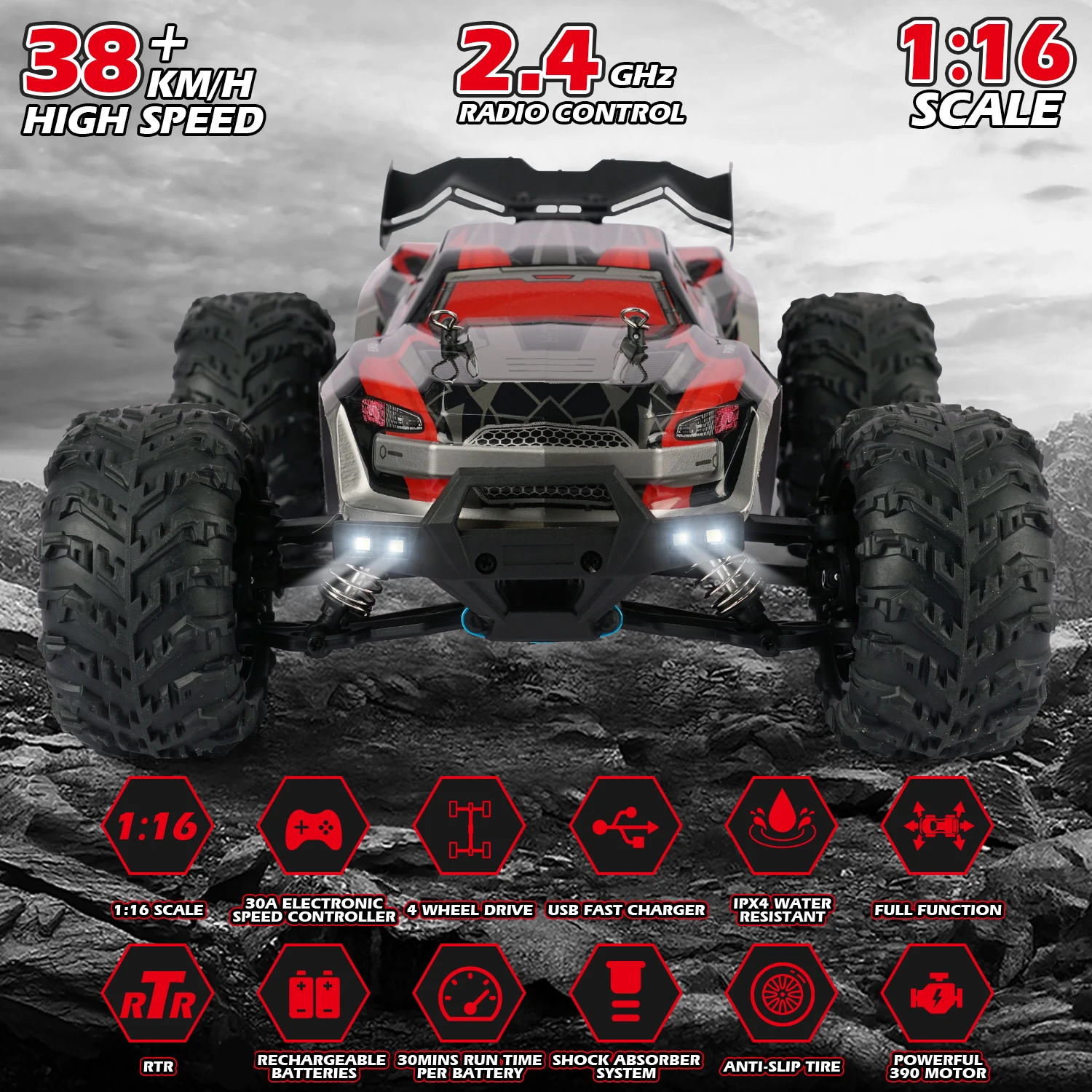 HUADA 2023 Kids Remote Control Truck - High Speed RC Car