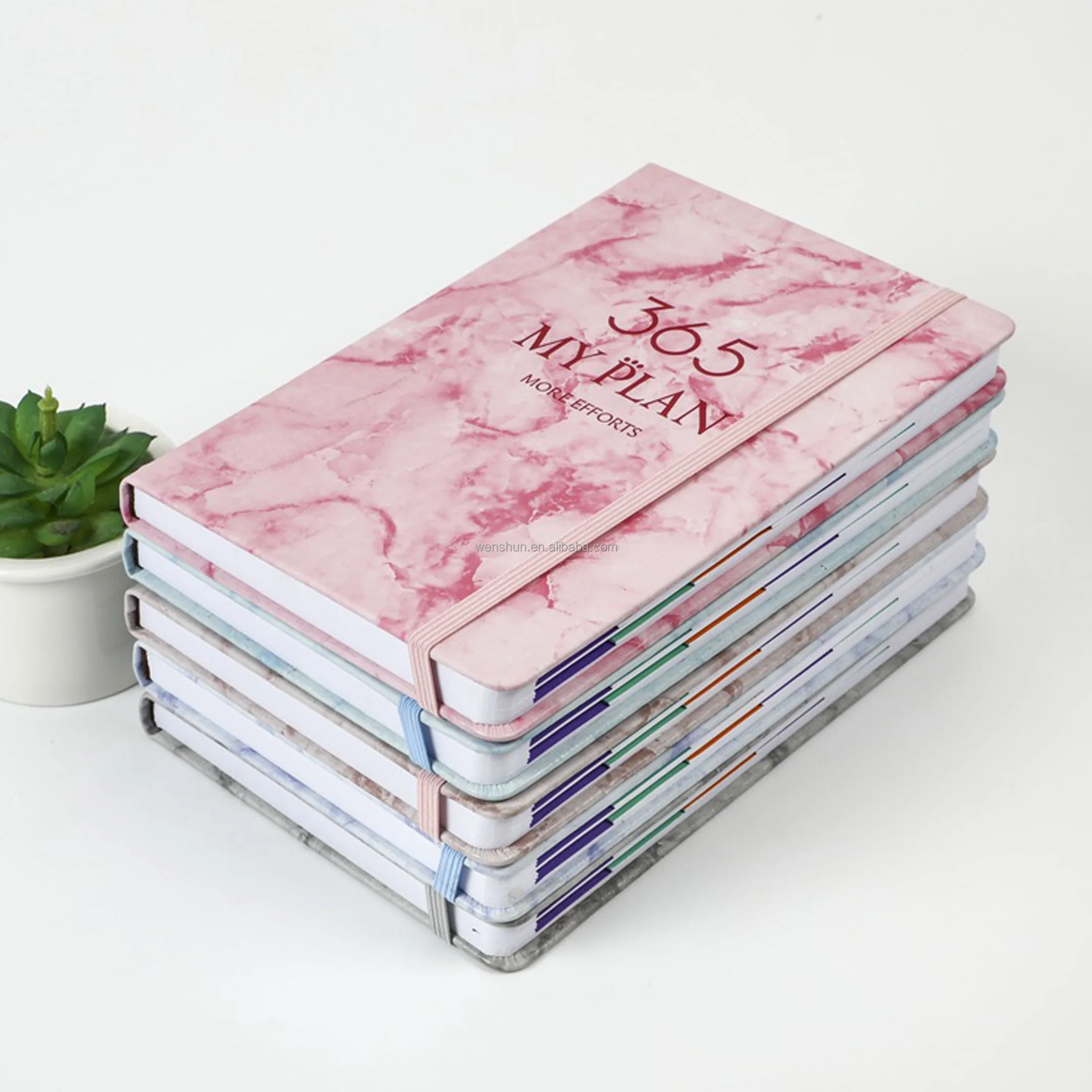Wholesale 365 Days Diary Monthly Weekly Planner A5 PU Leather Notebook Custom Agenda 2024 Calendars Planners