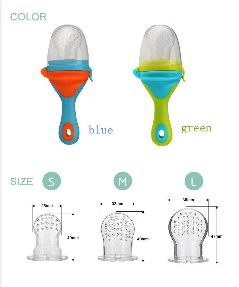 wholesale Approved Silicone Baby Fresh Fruit Food Feeder/Pacifier Feeder Nibbler/Fruit Dummy