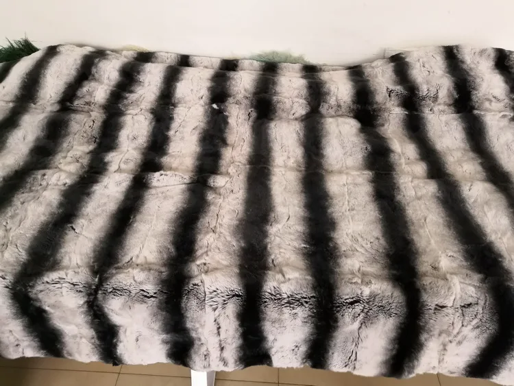 Luxury Super Soft Fluffy Throw for Sofa Bed Fuzzy Plush Shaggy Fall Throw Real Rex Fur Winter Blanket For Home Hotel