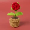 Rosa Roja + Mini Bol de Lana Pequeño