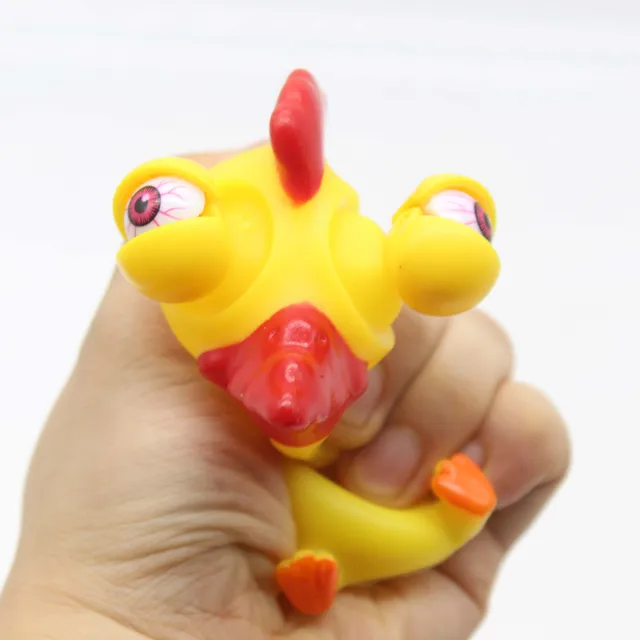 Wholesale Horror Funny Jumbo Squishy Animal Kids Toys Kawaii Yellow Big Protruding Eyes Squishy Duck toy