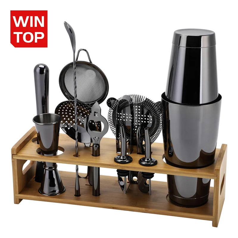 Набор бармена на заказ набор барной стойки коктейльный шейкер Jigger 14 шт. 700 мл нержавеющая сталь с бамбуковой