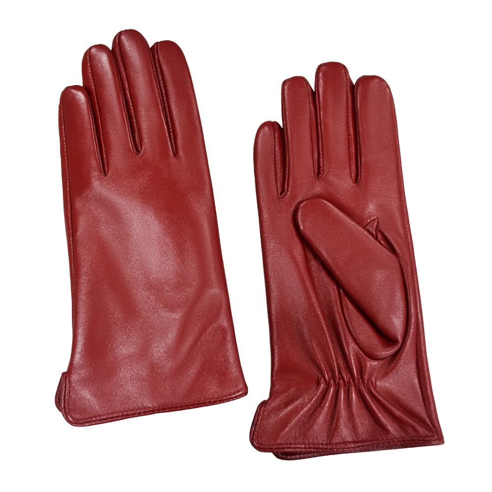 Wholesale Winter Casual Goat Leather Gloves for Women Fashionable Simple  Plain Dress Gloves for Ski Sports Direct Manufacturer