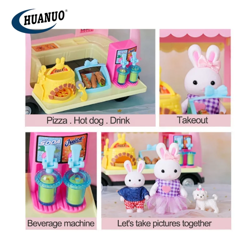 Coche de juguete de conejo de juguete para niños, casa de conejo