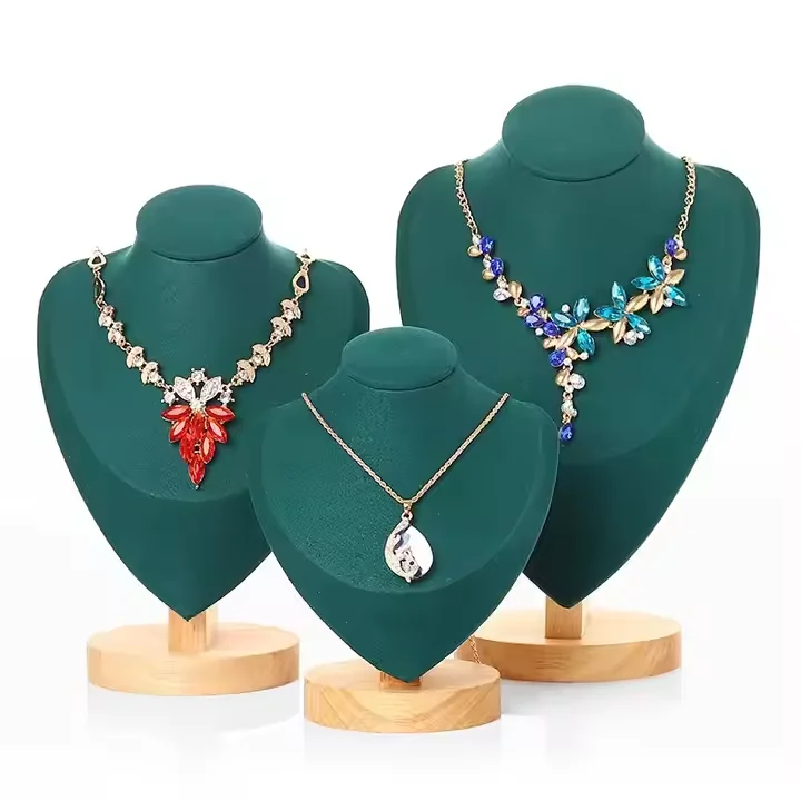 Modern High-End Black Velvet Necklace Display Stand Elegant Portrait ...