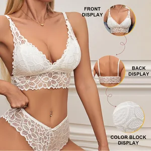 Sexy Lace Bra Set Gathered on the Seamless Sag-proof Triangle Cup Bra Breathable and Comfortable Ladies Underwear.