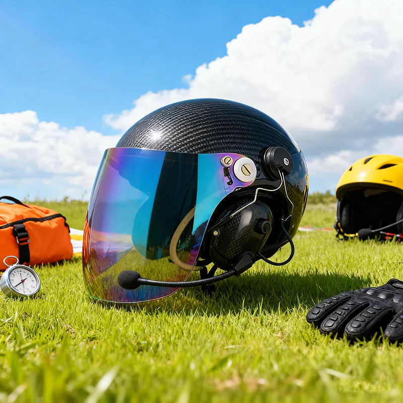 パラグライダー用カーボンファイバー ヘルメットヘッドセット