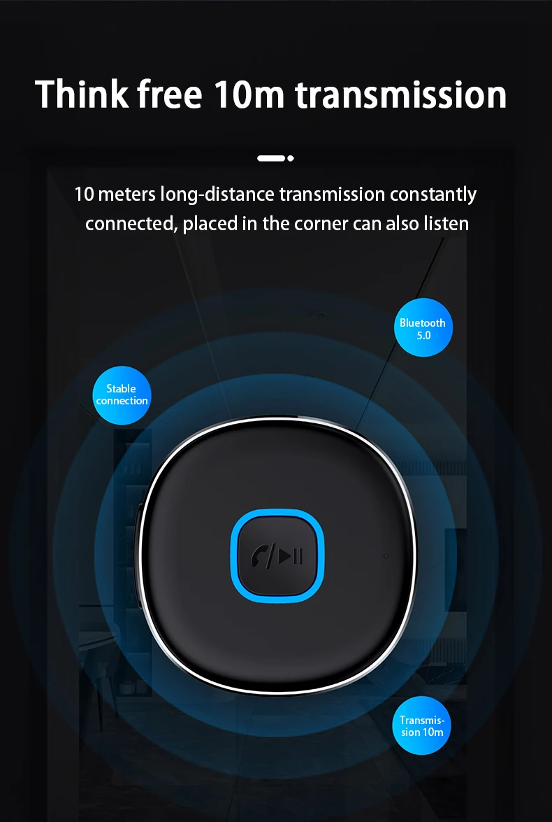 New Design Jlj33 Universal Bluetooth Receiver 3.5mm Aux Wireless Audio Receiver Builtin Mic Bt