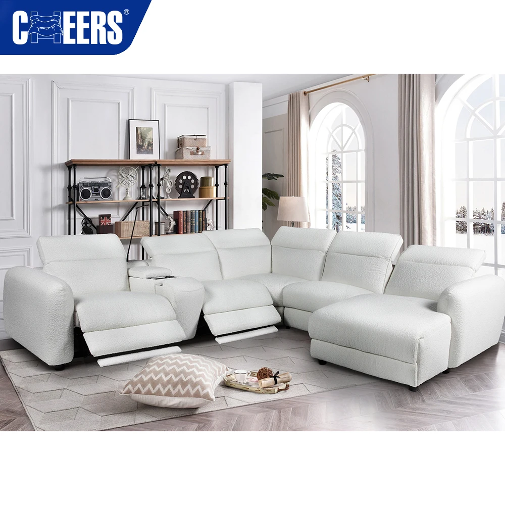 MANWAH CHEERS Power Modular Sectional Fabric Sofa Zero Gravity Recliner Sectional Sofa for Villa and Living Room Furniture