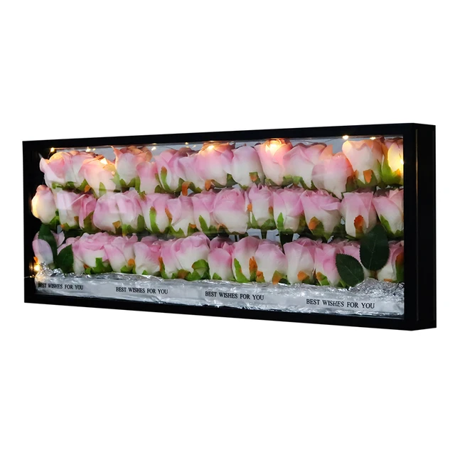 Handmade Classic Style Double-Sided Floating Frame MDF Square Photo Shadow Box Dried Flower Shadow Frame for Home Decor