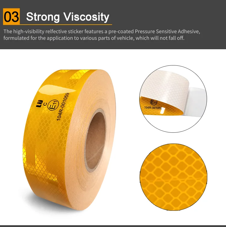 White Red Yellow Reflective Reflector Sticker Sheets Micro Prism ...