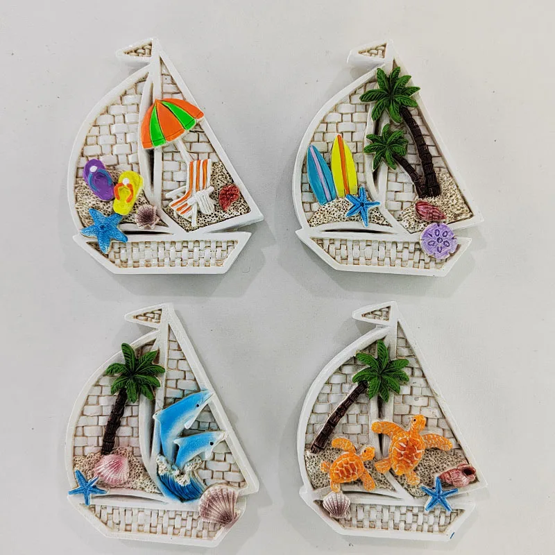 Dolphin With Palm Tree Surf Board California Magnet Hawaiian Collections Souvenir Magnet of Egypt Thailand Sri Lanka Bali
