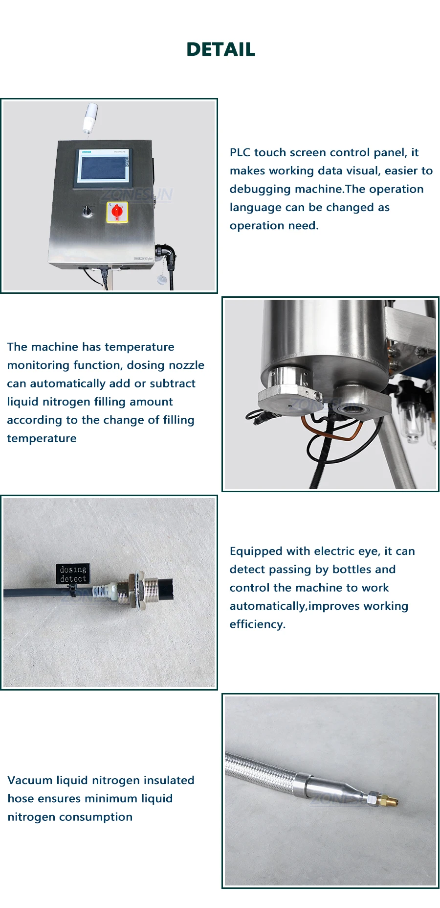Zonesun Zsln01 Liquid Nitrogen Filling Injector For Bottle Cans Juice