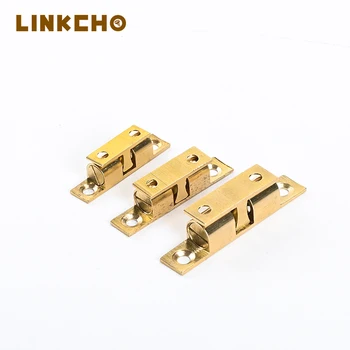 Customized Size Modern Solid Brass Twin Ball Catch Copper Touch Beads Lock Door Spring Clip Factory Furniture Hardware