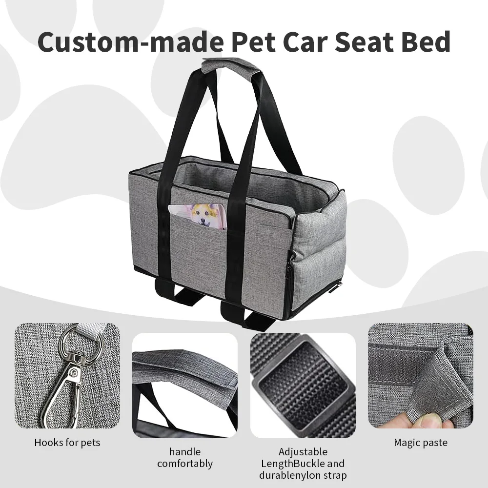 Hot selling travel portable dog car booster seat bed factory