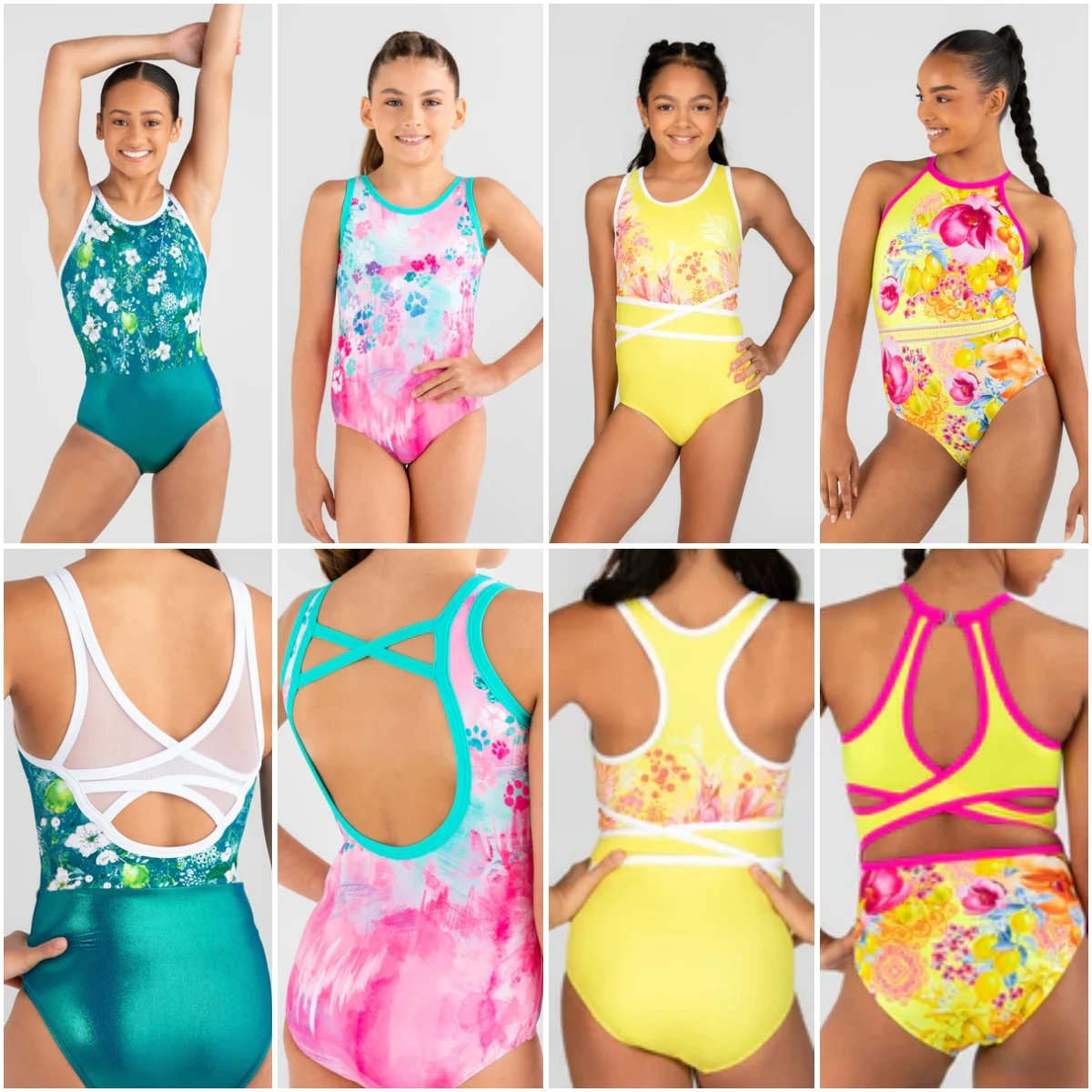Wholesale Colorful Sleeveless Sublimation Gymnastics Leotards Full Set