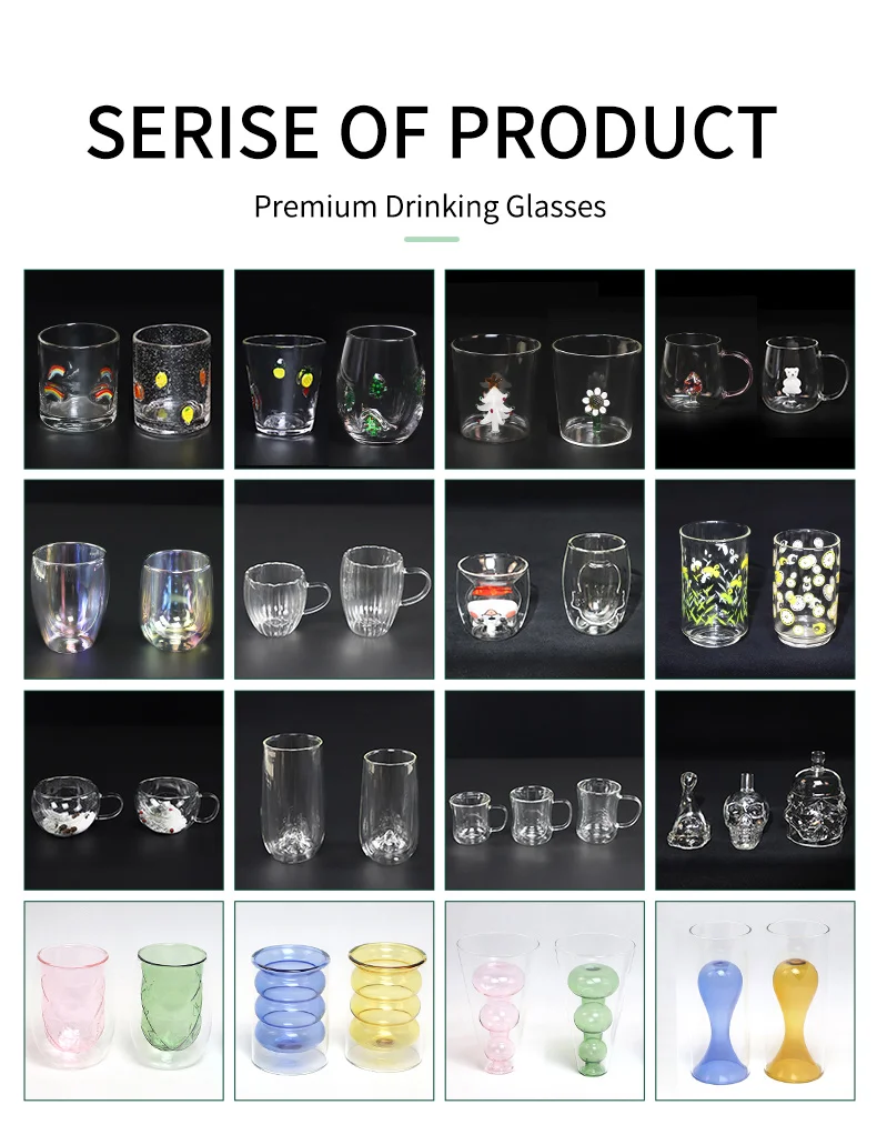 High-value creativity ingenious minimalist design transparent crystal simple design milk glass cups with shapes factory