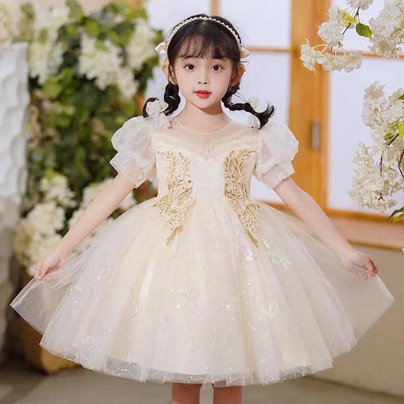 European Style 12M Baby Girl White Baptism Christening Dress Infant  Embroidery Floral Ball Gown Newborn Bow Birthday