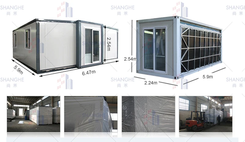 SH Foldable Free Kit Aluminum Extensible Push Out Glass Portable Granmy Flat Expandable Container House Cheap in Australia