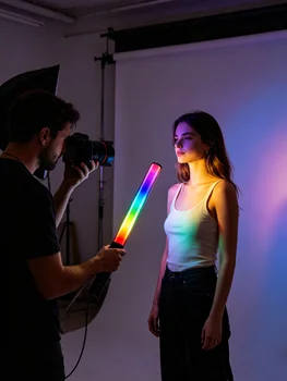 LUXCEO P400 RGB LED Tube Video Light Kit Professional Video Studio Camera Light Rechargeable IP65 CRI95 180 Beam Angle detail image