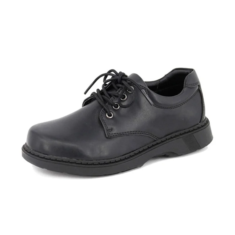 Factory Bulk School Uniform Shoes Wholesale Kids Black Leather School Shoes  for Boys