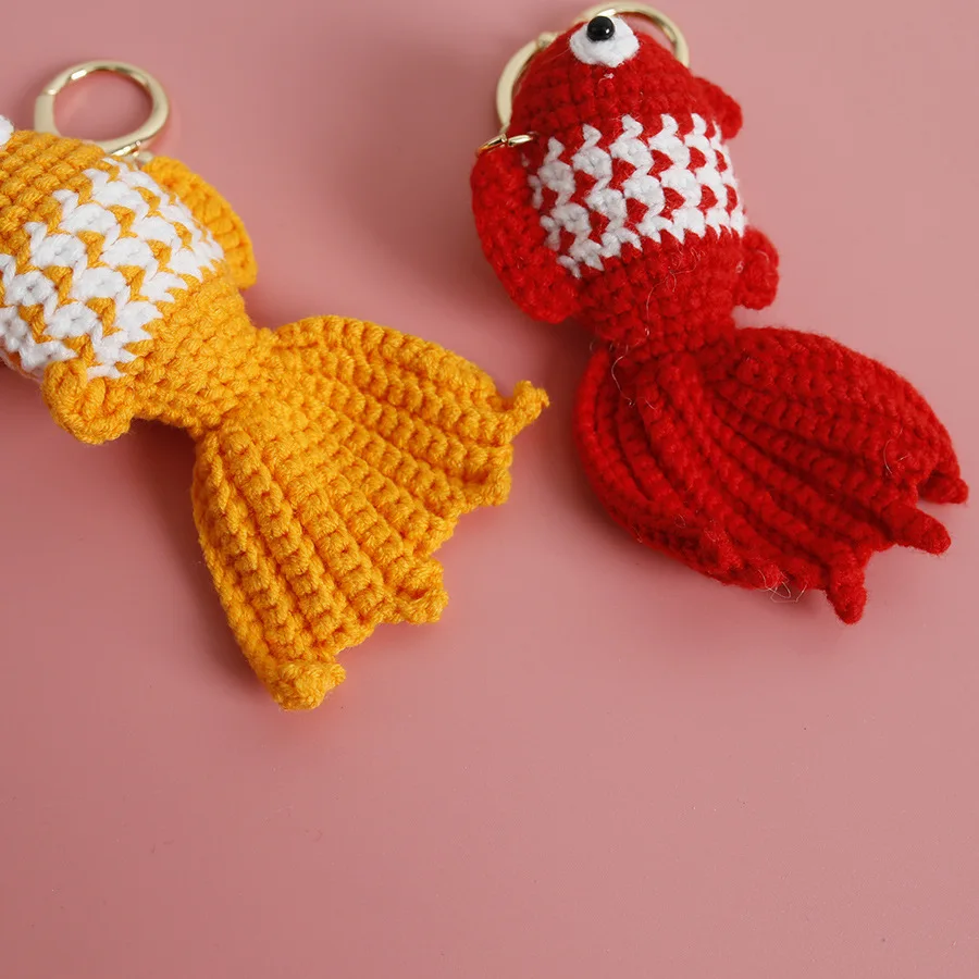 編み物金魚キーホルダークリエイティブピエロ魚かぎ針編み