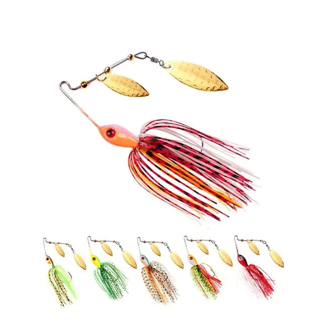 13g 17g Spinner Lures Buzz Bait Rubber Skirt Fishing Lure Metal Spoon ...