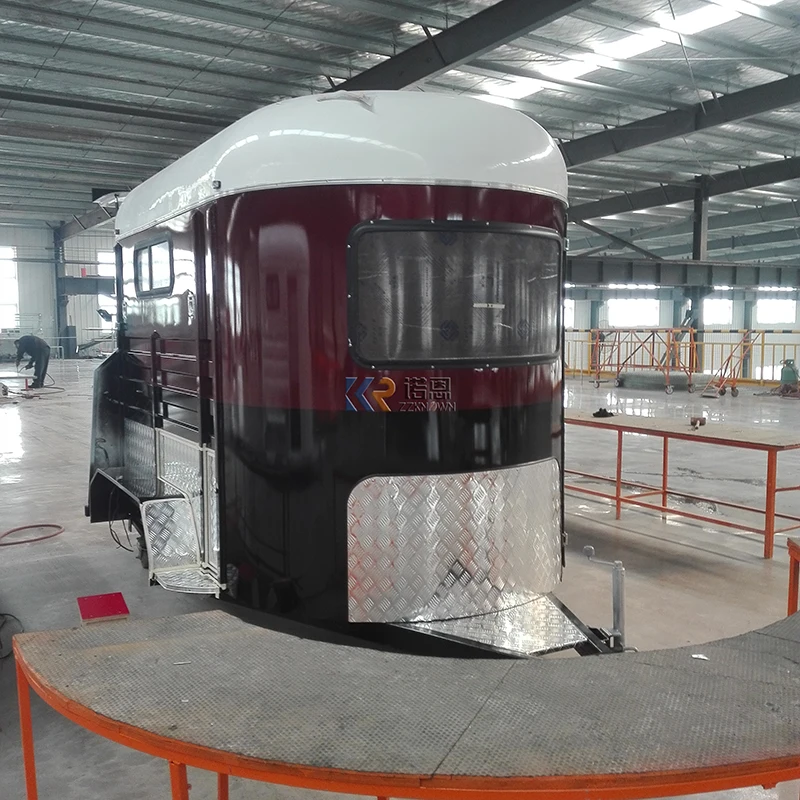 2024 Galvanized Straight 2 Horses Load Trailer Deluxe Door Horse Float Cart With Living Quarter