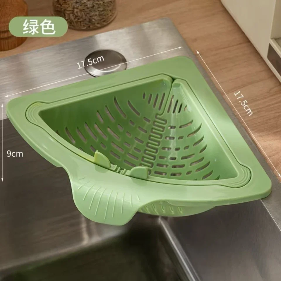 Plastic Kitchen Sink Filter Drainage Basket with Dry/Wet Separation Magnetic Drainage Hanging Vegetable Washing Function