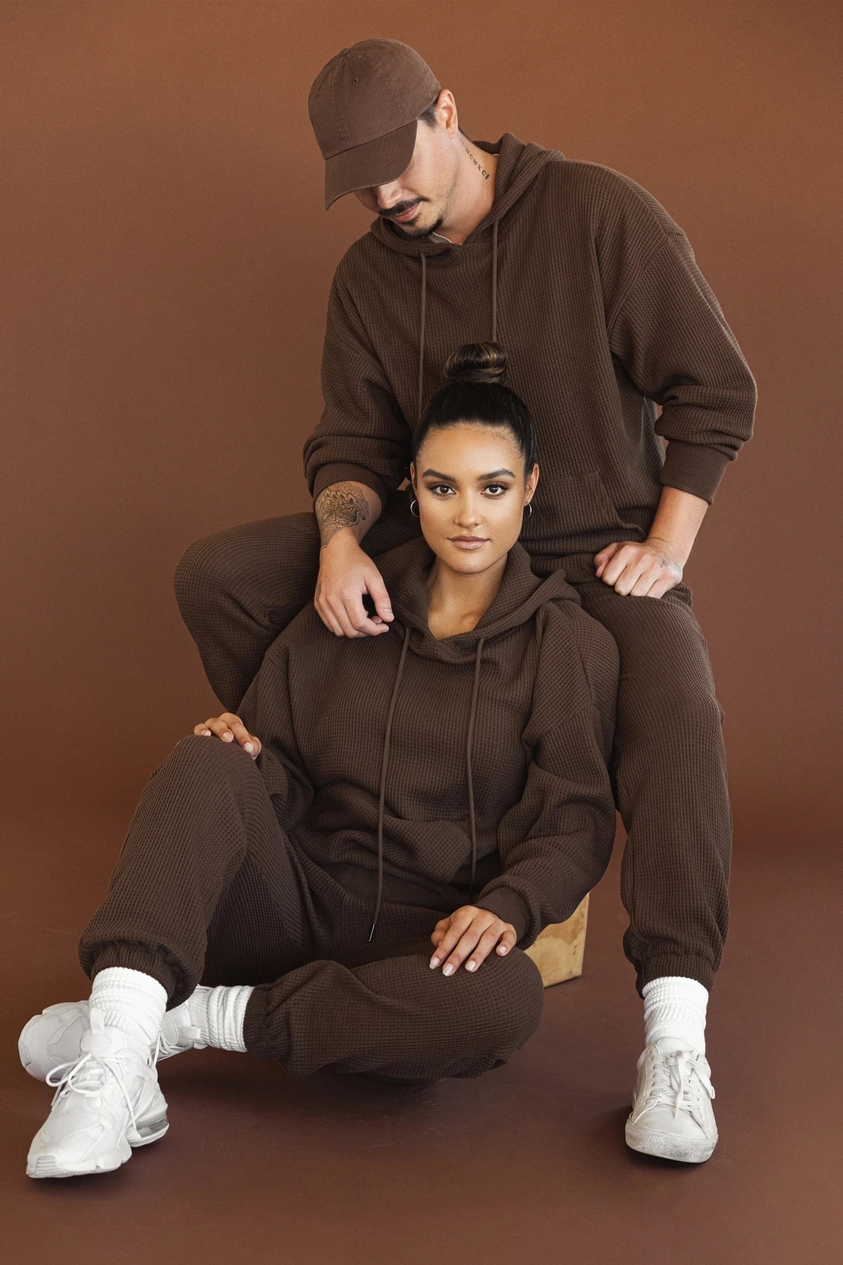 Wholesale Custom Women Sweatsuit High Quality Waffle 2 Piece Set Womens ...