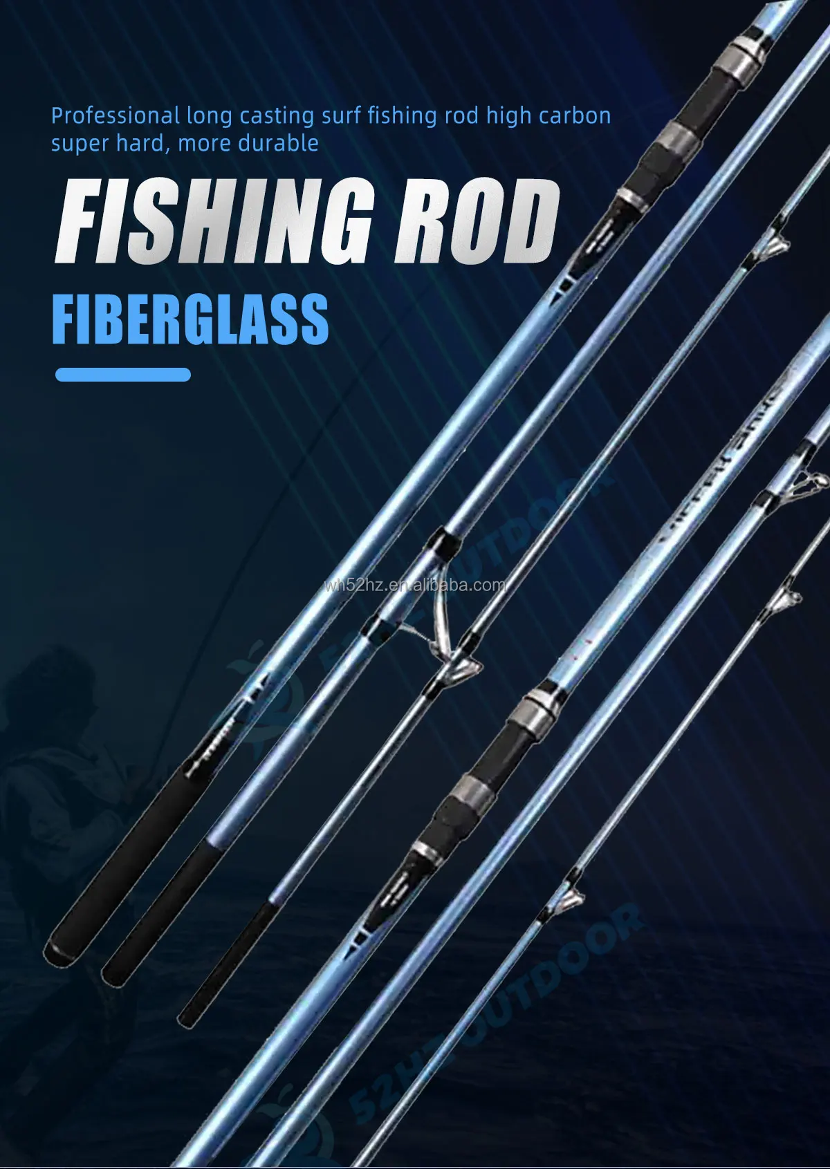 Factory Wholesale 4.2m 4.5m 3 Sections Surf Long Casting Carbon Fishing